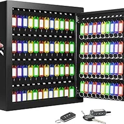 100 Keys Key Lock Box, Anti-Theft Key Cabinet with Key Tags, Key Organizer Wall Mount for Car Garage House Rental Office Business-picture-32
