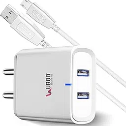 UBON 15W CH-586 Dual USB Port 2.4 Amp Wall Charger Fast Charging Adapter with Micro USB Cable for Smartphone & Tablets, BIS Certified, Smart Protection for Short Circuit & Overheating- White-picture-37