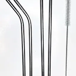 Reusable Stainless Steel Straws - Pack of 4 (2 Straight & 2 Bent) with Cleaning Brush-picture-61