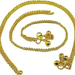 KEMINORA Gold Plated Anklet, 10 Inches, Leg Chain with Bell Charms, Traditional Designed anklet for Women and Girls-picture-46