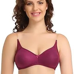 clovia Women's Cotton Solid Non-Padded Demi Cup Wire Free T-Shirt Bra - Dark Purple-picture-27