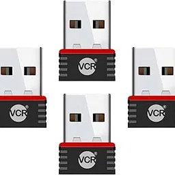 VCR WiFi Receiver Adapter for PC 4 Units of 950 Mbps Wireless Network Adapter WiFi Receiver for Desktop/Laptop, Small Size WiFi Dongle for Windows/Mac OS/Linux Kernel | WPA/WPA2 Encryption Black-image-94