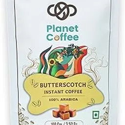 Planet Coffee® | Butterscotch Instant | Premium Arabica | Agglomerated | Medium Roast | Rich Aroma & Smooth Taste | 100g Pouch | Makes up to 50 Cups | Flavoured-image-66