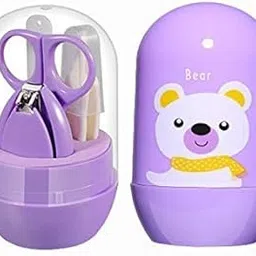 Chinmay Kids Baby Nail Scissors Gorgeous Trimmer Sets Safety Care Nail Cutter Nail Scissors Nails Suit Baby Nail Cutter Kit (4 in1 Set) (Purple)-image-2