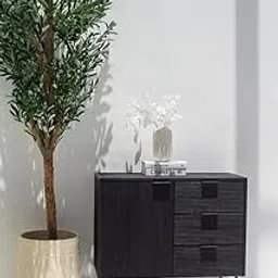 Goldview Furniture Modern Black Storage Cabinet – 3 Drawers and Sliding Door – Metal Legs – Sleek Multi-Purpose Organizer for Living Room, Bedroom, or Office-picture-14