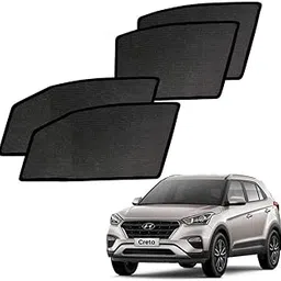 Auto Pearl Z Black Window Plug-in Half Sun Shades Car Curtain Compatible with - Creta 2018 - Set of 4 Pcs-picture-11