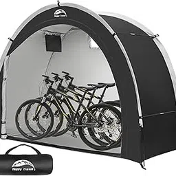 Happy Travel Bike Storage Tent Shed, Outdoor Waterproof Bicycle Covers Shelter with Window for 2/3 Bikes,Oversized Outside Portable Sheds for Lawn Mower,Garden Tools-picture-15