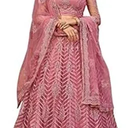 zaalima fashion with z logo ZAALIMA FASHION Women's Net Embroidered Semi Stitched Lehenga Choli Dupatta set with unstiched blouse piece and Flare Lehenga choli-picture-13