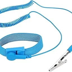 Anonbasics Anti-Static Wrist Strap, Blue Elastic Nylon Band with Coiled Cord, Metal Alligator Clip, Adjustable ESD Grounding Band for Computer Components, 2-Pack-picture-53