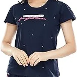 zeyo Women's Cotton Dot Printed Night Suit set of Top & Shorts 5229-picture-51