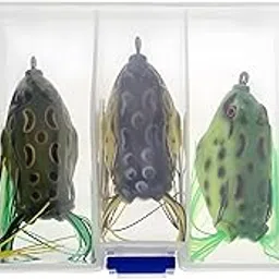 AAMEZING PRODUCTS 5Pcs Soft Hollow Frog Lure Snakehead Lures Topwater Fishing Bait Soft Bass Crankbait Saltwater Freshwater with Box-image-19