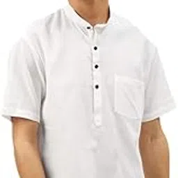 rajubhai hargovindas Half Sleeve Linen Short Kurta image 1