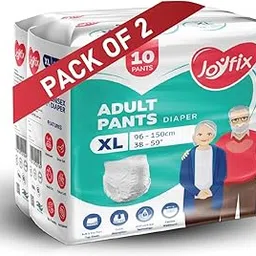 Adult Diapers | Pant Style | Waist Size 96-150 cm (38"-59") | Extra Large | Pack of 2 | Odour lock | Anti-Bacterial Absorbent - XL (20 Pieces)-image-56