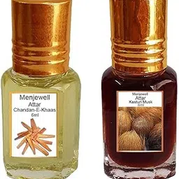 Menjewell The Chandan-E-Khaas & Kasturi Musk Attar, 6 Ml (Pack Of 2) image 1