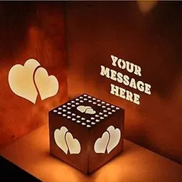 Pahla Tohfa® Customized/Personalized Wooden Shadow lamp for Your Home Living Room (5 * 5) inch Black-picture-11