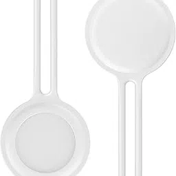 OJOS Silicone Case Compatible with AirTag Keychain Anti-Scratch AirTag Case Holder Cover, White-picture-11