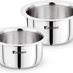 Bergner Tripro Triply Stainless Steel 2 Pcs Tope Set, Stainless Steel 14cm / 1.3 L and 16cm / 1.9 L Tope Set, Less Oil Use for Health Cooking, Even Heat Distribution, Easy to Clean - Induction Bottom-picture-13