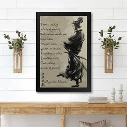 GADGETS WRAP Printed Photo Frame Matte Painting for Home Office Studio Living Room Decoration (11x14inch Black Framed) - Samurai Miyamoto Musashia-picture-15