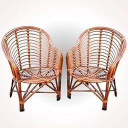 Swadeshi Bamboo Handcrafted Rattan/Cane Chair | Dust Free | Brown | Durable, Comfortable, Garden Chairs | Chairs for Living Room, Home, Dining Room, Bedroom, Kitchen, Office, Outdoor | Set 0f 2-picture-13