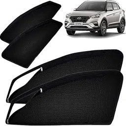 Autofact Magnetic Car Sunshades Compatible with Hyundai Creta Old (2015 to 2020) (Set of 4) – Easy Installation, UV Protection, Keeps Car Cool (Front 2 with Zippers, Rear 2 Without Zippers)-picture-32