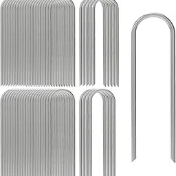 AAGUT 50 PCS Garden Stakes 12 Inch Fence Ground Stake Heavy Duty Yard Landscape Staples 11 Ga Galvanized Tent Spikes Lawn Pins for Dog Fencing, Drip Irrigation Hose, Weed Barrier Fabric, Chicken Wire-image-34