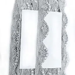 One Side Hand Made Moti Pankh Border Lace for Dress/Sarees/Blouses/Suits/Crafts (8.5 mtr) (Silver)-picture-66