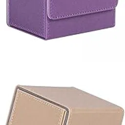 STYLEHEAVEN 2Pieces Card Deck Case Organizer Storage Box for Cards Violet and Beige-image-36