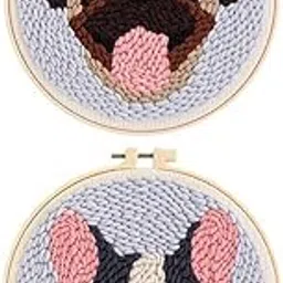 Enakshi® 2Set Punch Needle Kit Dog Embroidery Punch Needle Threader DIY Needlework|Crafts | Needlecrafts & Yarn | Embroidery & Stitch | Hand Embroidery Kits | Punch Needle Kits-picture-26