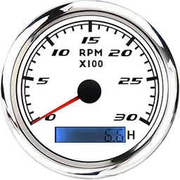 Enakshi® Digital Tach Hour Meter Universal RPM Gauge for 12V/24V Autos 0 to 30 White| Automotive Tools & Supplies | Other Auto Tools & Supplies-picture-10