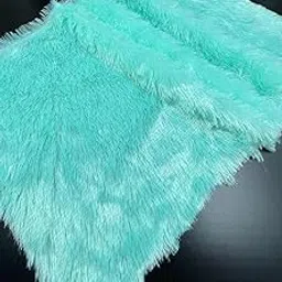 Catchyx Cart 3X5 Feet Fur Fabric For Multipurpose Use - 20 Mm Long Fur Pile (Light Green, Solid)-image-36
