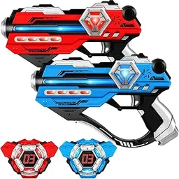 ESCUCHA Laser Tag Guns Set with LED Score Vests (2 Guns) (2 Vest) Red & Blue 8+ Year | Multiplayer Shooting Game for Kids & Adults | Indoor Outdoor Toy Family Fun & Birthday Parties (Laser TAG Gun)-picture-32