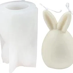 RKPM HOMES Bunny Eggshell Shaped Candle Mold I 3D Fondant Easter Rabbit Silicone Wax Mould I Candles for Chocolate, Dessert, Cake Decor, Aromatherapy, Soap, Ornament, Resin Art (Standing Ears)-picture-33