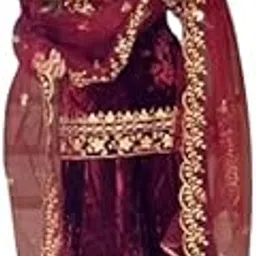 KHWAHISH FASHION Elegant Maroon Velvet Trendy Wear Look Top, Sharara Plazzo And Duppata // Festival Wear Look Sharara Set For Women.-picture-44