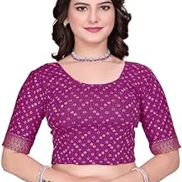 Readymade Blouse Traditional Bandhej Print,Half Sleeve,Four Colours-picture-40