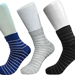 royal mart Multicolor Men & Women Striped Ankle Length Socks- Pack of 03-picture-53