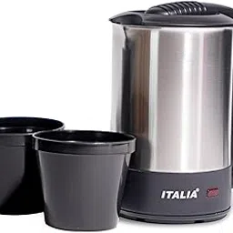 ITALIA 1000W Electric Travel Kettle (0.5 Litre) with 2 Cups | Stainless Steel Body, Auto Shut-Off | Portable Water Boiler for Tea, Coffee-picture-34