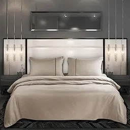 Spread Spain Oxford Cotton 400 Thread Count Soft Comfort Modern Design Bedsheets for Double Bed King Size with 2 Pillow Covers (108'' x 108'' inch Taupe)| H603 | 400 TC-image-55