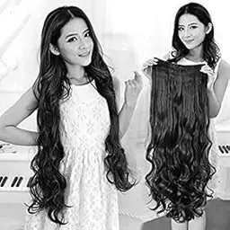 Super Long 5 Clips Curly/Wavy Hair Extension High Temperature Synthetic Fiber (Pack of 1,60.96CM-picture-16