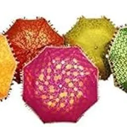 vrct Black Indian Wedding decoration Hanging Umbrellas Multicolor Pack of 5-picture-10