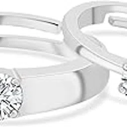 ornate jewels 925 Silver Adjustable Couple Rings | Promise Rings for Men and Women | With Certificate of Authenticity & 925 Stamp | Life-time Warranty*-picture-13