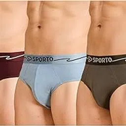 macho sporto Men's Cotton Spandex Solid Metal Brief Pack of 3 (Colour May Vary)-picture-26