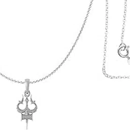 akshat sapphire Sterling Silver (92.5% purity) Spiritual Shiva Trishul Chain Pendant-picture-47