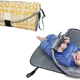 BABIES BLOOM Yellow 3 in 1 Multifunctional Travel Waterproof Baby Folding Diaper Changing Clutch/Mat Gifts for Mom Baby Travel Folding Diaper Clutch Matt-image-31