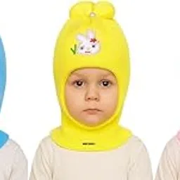 mikoniko Baby Boys & Girls Woolen Monkey Cap – Soft & Warm Winter Cap, Pack of 3-picture-51