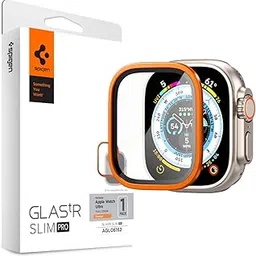 Spigen Glas.tR Slim Pro Tempered Glass Screen Protector Guard for Apple Watch Ultra (49mm) - 1 Pack (Orange)-picture-27