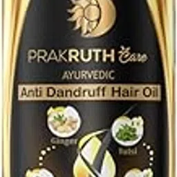 Prakruth Care Ayurvedic Inspired Anti Dandruff Hair Oil, 80 ml, Infused with Ginger, Tulsi, Amla, Neem-image-1