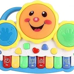 Munchkin Land Drums Keyboard Musical Toys with Flashing Lights - Animal Sounds and Songs, Multi Color(Pack of 1)-image-62