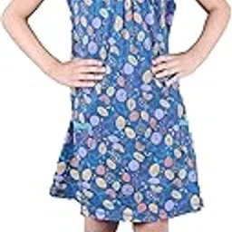 Kidzo Relaxed-Fit Trendy A-Line Frock for Girls | Cotton | Navy Blue | 6-7 Years | KIDS14078-picture-54