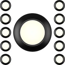 10 Pack Black LED Low Profile Recessed Light Surface Mount Round 10W 600 Lumens 3000K Warm White CRI80 DOB Design Dimmable ETL Listed-picture-16