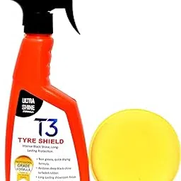 T3 Tyre Shield Ultra Shine Formula, 350ml, Professional Grade Tyre Polish, Quick-Drying, Long-Lasting Black Shine with foam pad applicator.-picture-27